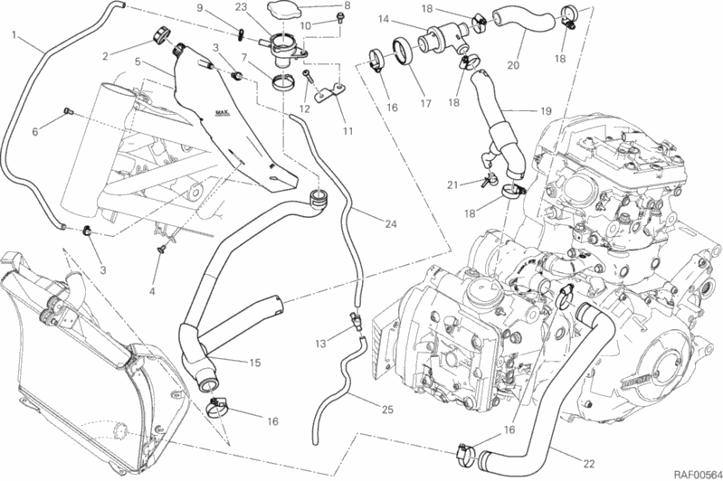Alle Teile für das Kühlkreislauf des Ducati Diavel Xdiavel S 1260 2016